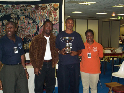 Alric Philips (Antiguan Junior Champion) winner of tournament recieving his award