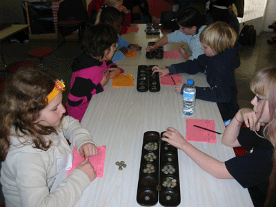 Pupils from various Primary Schools facing each other in tense competition