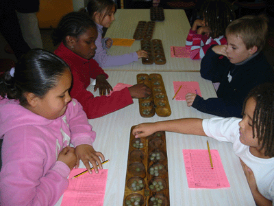 Pupils from various Primary Schools facing each other in tense competition