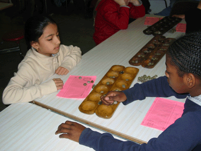 Pupils from various Primary Schools facing each other in tense competition