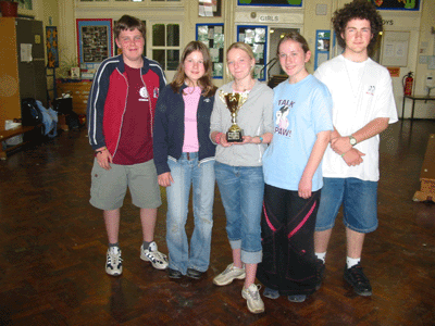 Chesham team A receiving their Cup for winning.