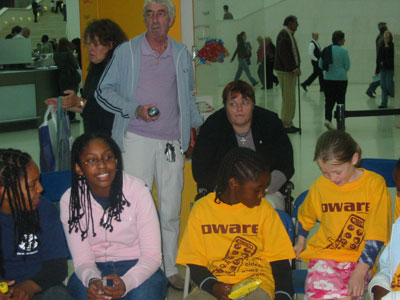 Contestants & parents waiting for the awards ceremony to begin.